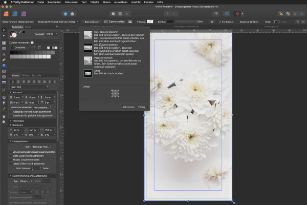 Affinity Publisher basiscursus: 04 | Afbeeldingen op het canvas plaatsen.