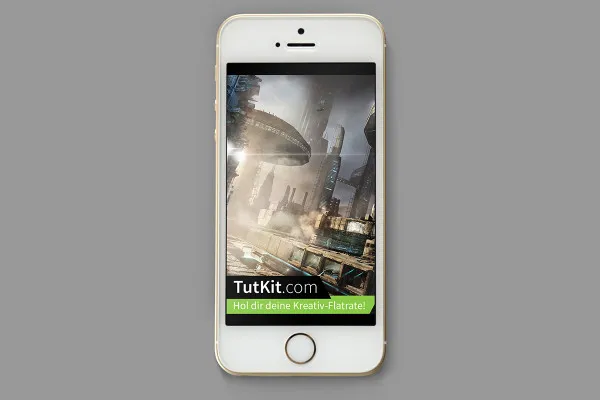 Photoshop-mockupmall för en smartphone - version 3