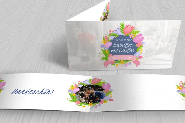 Готовый макет для свадебной благодарственной открытки - версия 3