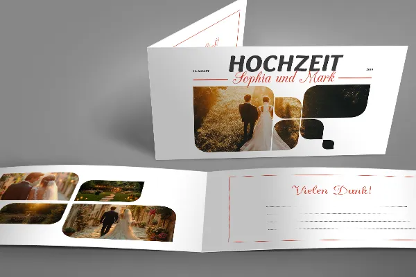 Print-ready template for wedding thank-you card – version 14