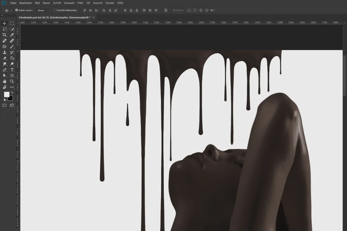 Kreative Fotomontage in Photoshop erstellen: Composing „Schokolade“ – 4 Tropfen