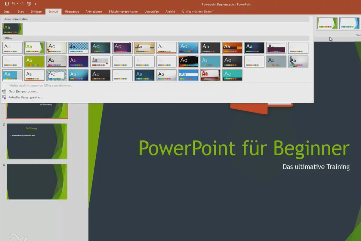 Besser in PowerPoint: Werde zum Präsentations-Helden – 05 Präsentationen designen und Hintergrund anpassen