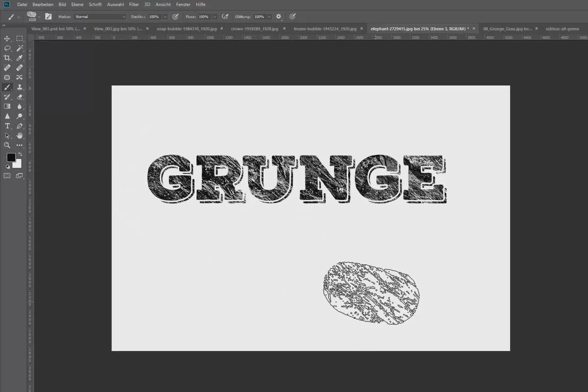 Das ultimative Pinsel-Training: 1.5 Kreative Typo-Effekte im Grunge-Style