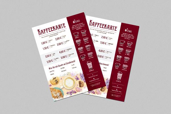 Creare il menu del caffè: modello "Classico