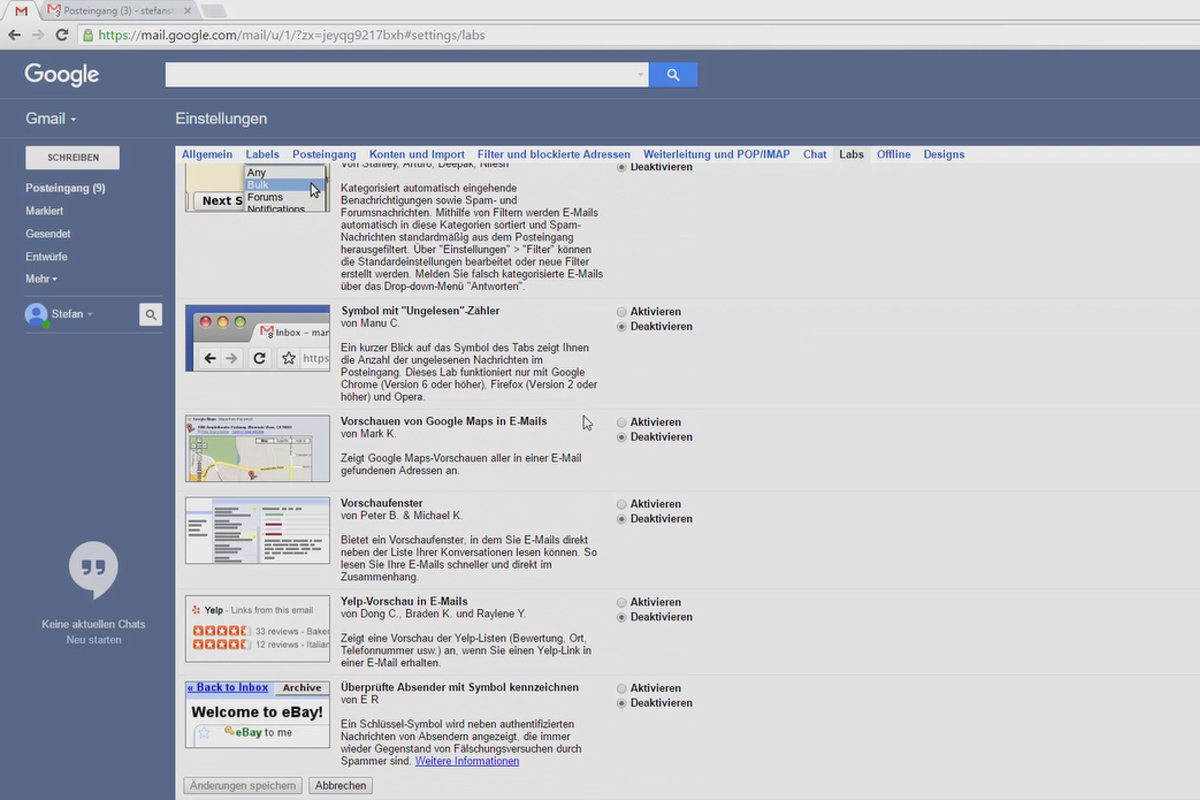 More productive in Google Mail - The best tricks - 05 Better display of unread messages in the browser tab
