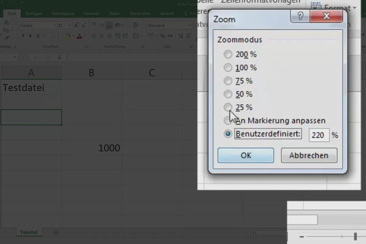Excel-Grundlagen – Einführung für Anfänger: 05 Zoom-Modus anpassen