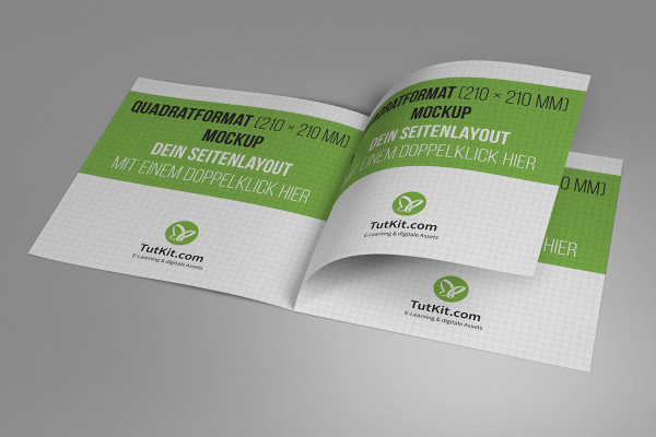 Mockup for brochure in square format: Three inside pages