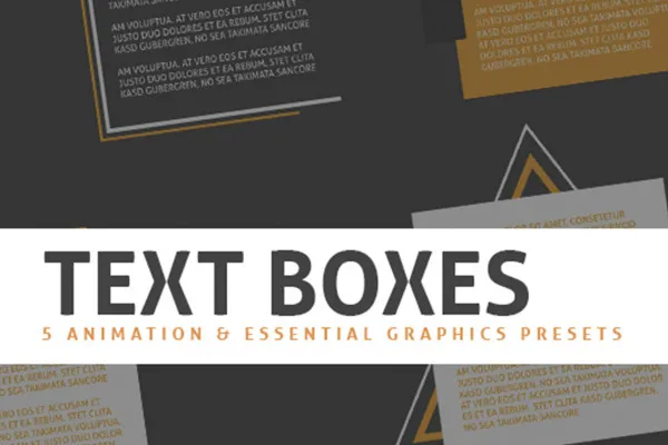 After Effects-Templates: Text-Animationen – 5 Fließtexte, Textboxen
