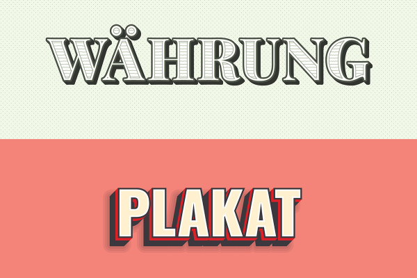 İllustratör grafik stilleri için, ayrıntılı metinler ve vektör grafikler: Retro görünüm 1.