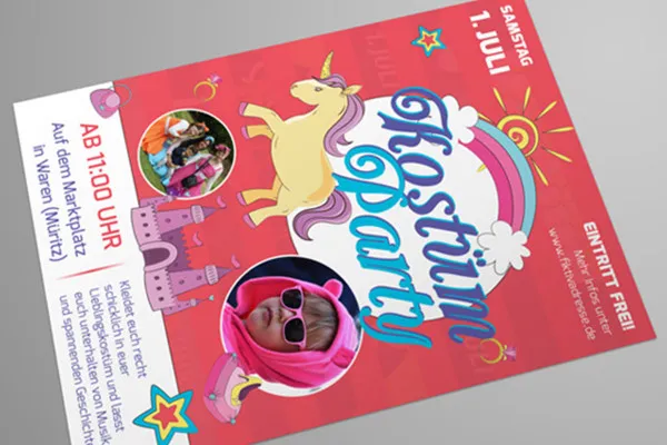 Flyer-Vorlage für Kinderfest, Fasching und Kostümparty – Version 5