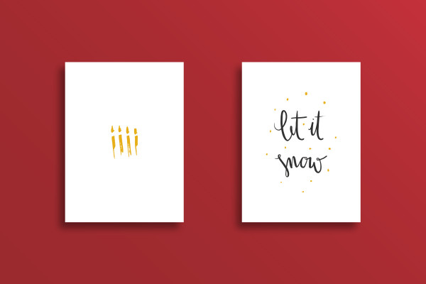 Festliche Handlettering-Vorlagen: 05 | Kerzen und "Let it snow"