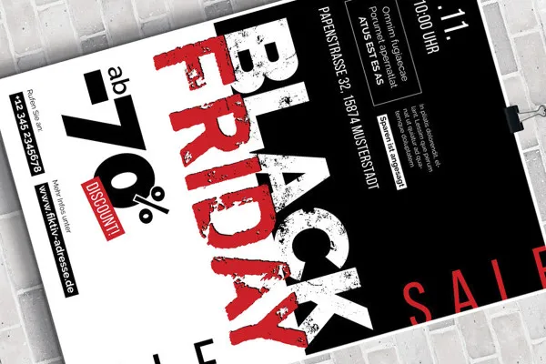 Black Friday: Design-Vorlage für Plakat und Flyer – Version 5