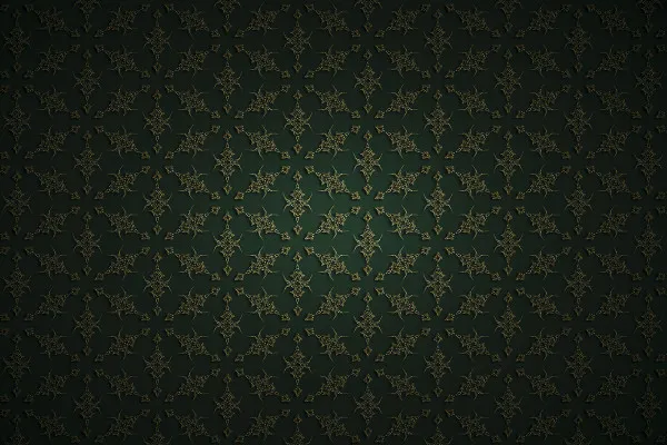 Golden ornaments on a green background - Version 5