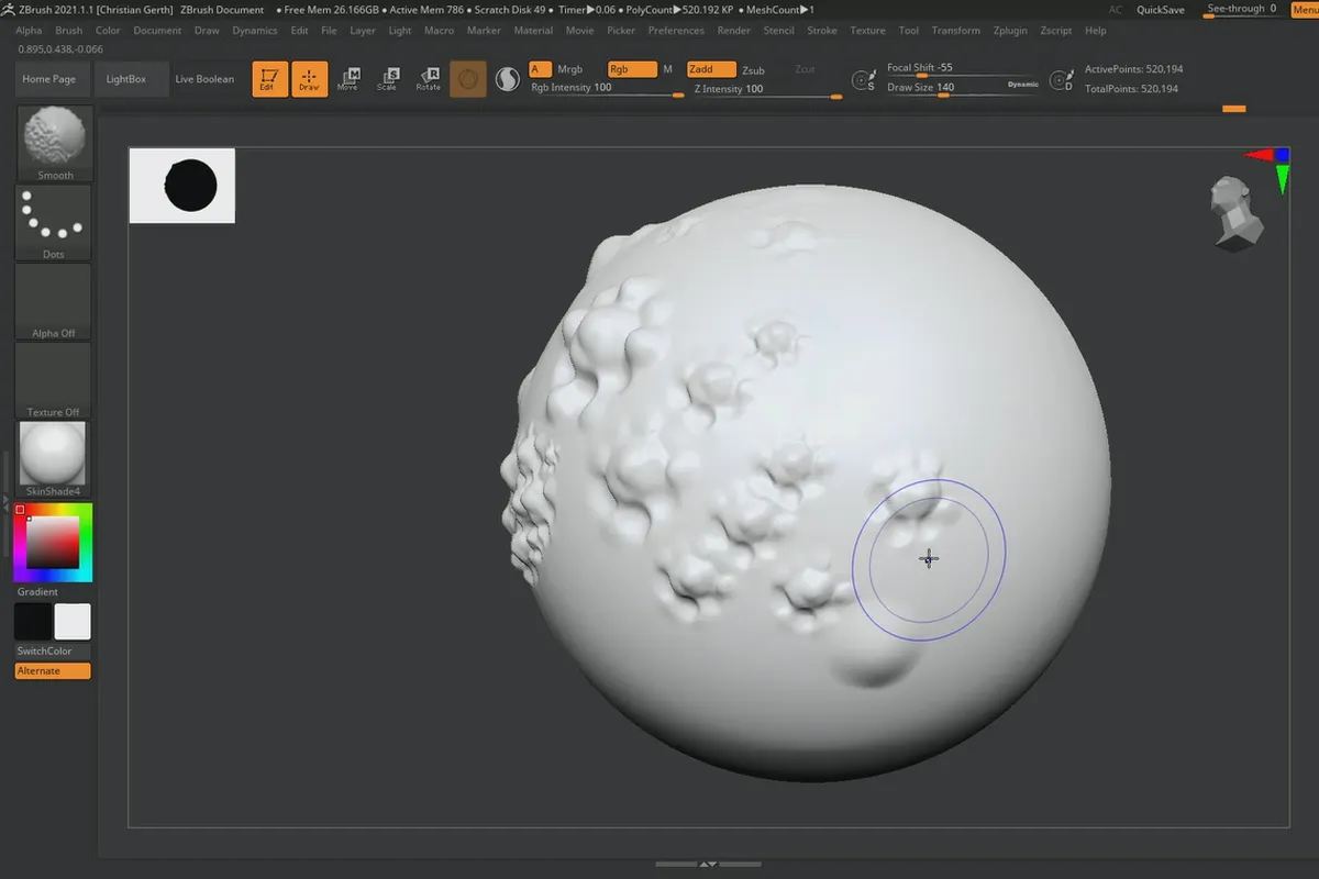 ZBrush 2020 - 업데이트 비디오 트레이닝: 5 | X-Tractor Brush