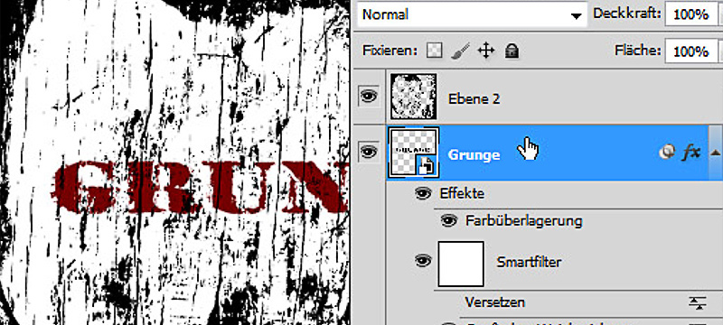 Effet grunge pour la typographie et la mise en page