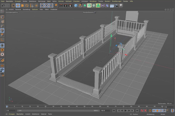 Cinema 4D-tutorial "Underground": 1.12 Vægge