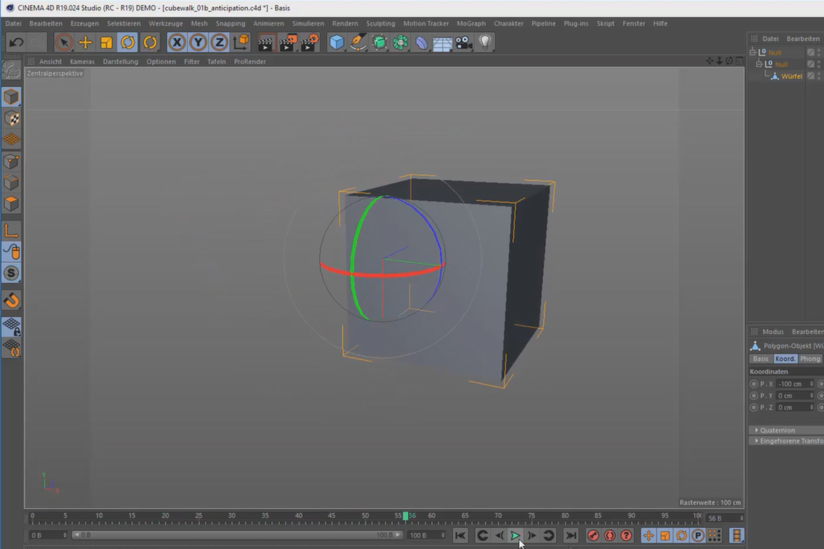 Creating 3D animation in Cinema 4D: 2.4 Anticipation