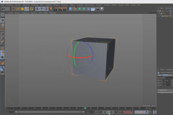 Cinema 4D'de 3D animasyon oluşturma: 2.4 Beklenti