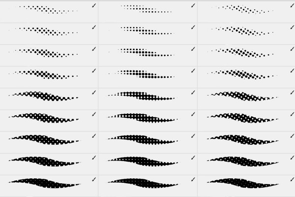 Pinsel für Halbtonraster-Effekte in Photoshop: Quadrate