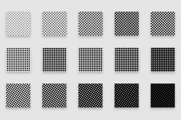 Halftone Patterns - Photoshop patterns for halftone grids: squares