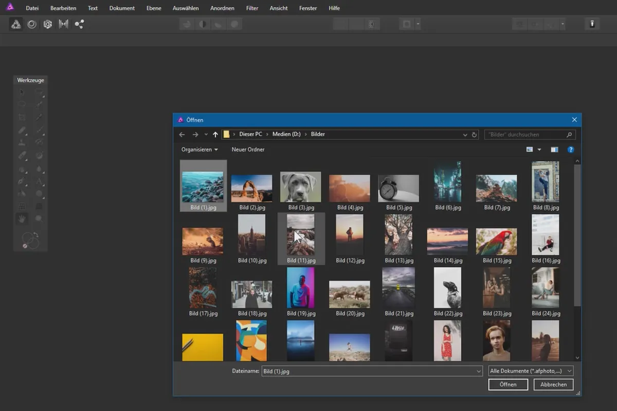 Affinity Photo-Tutorial – Grundlagen: 1.5 | Ein Bild öffnen