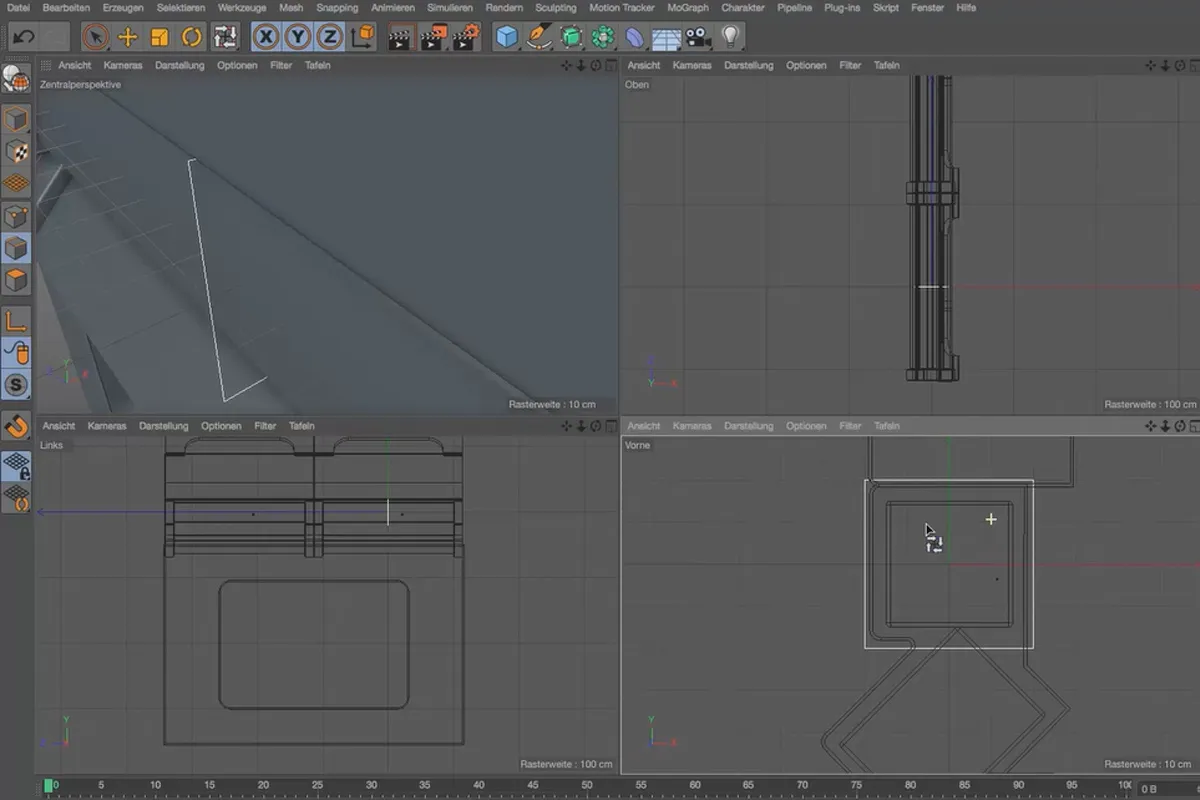 Cinema 4D 실습 - 우주 정거장 모델링 및 조명: 05 창문 프레임