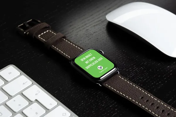 Photoshop-Mockup-mall för en klocka, Apple Watch – version 4.