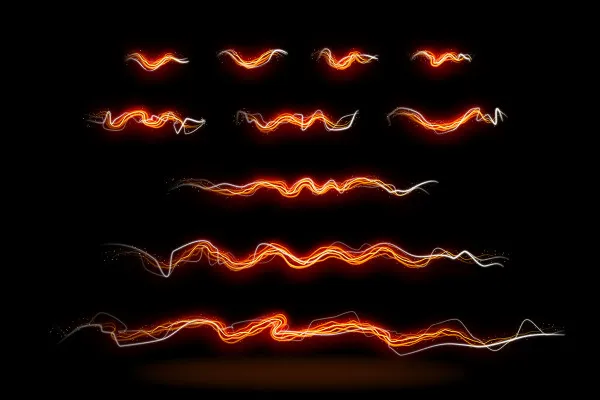 Glowing Light Trails for Photoshop and Affinity Photo - wavy light trails