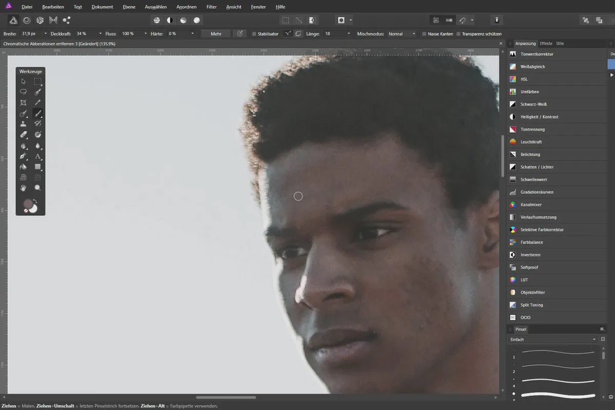 Forbedre bilder i Affinity Photo: 05 | Fjerne kromatiske feil