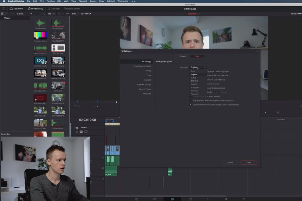 DaVinci Resolve-självstudiekurs: 1.5 | Engelska - ja, och?