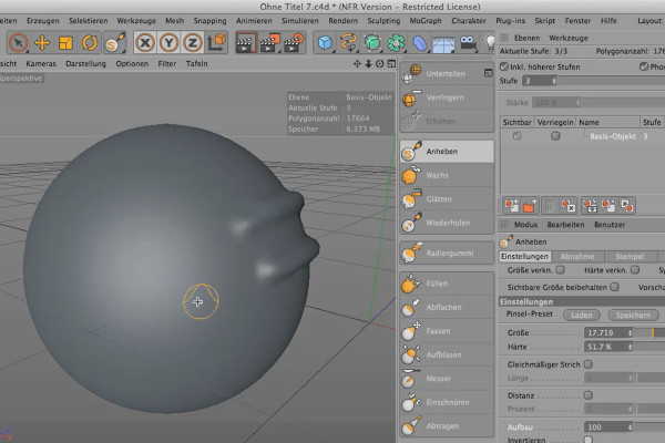 Skulptera i CINEMA 4D - Grunder: Del 05 - Struktur