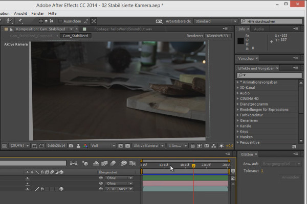 After Effects'te 3D projeler için klibe yumuşatma uygula.