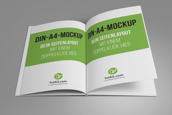 A4 yüksek formatında sert kapaklı kitapla mockup - Versiyon 4