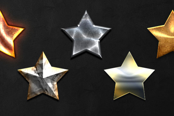 Photoshop styles for textured metal effects