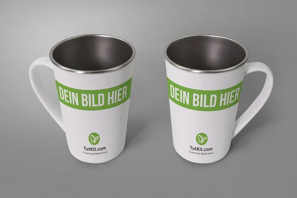 Mockup: Zwei Kaffeebecher mit Henkel