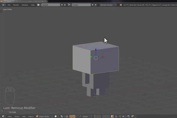 The practical training for Blender beginners - 2.2 Cubecraft character: arms and legs