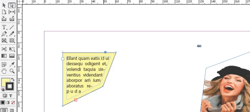 Tiesioginio pasirinkimo įrankis programoje "InDesign