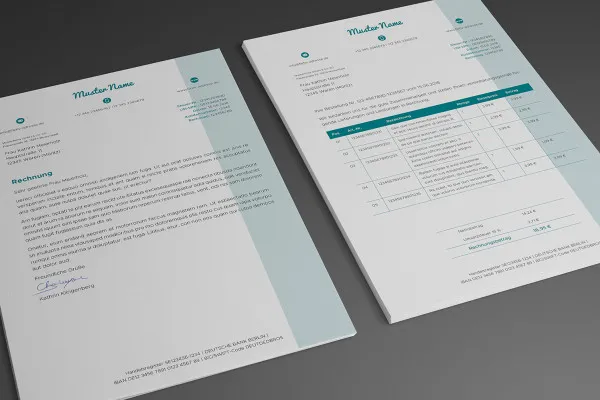 Invoice templates for business, trade and services - Vol. 2 - Template 4