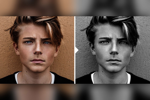 Photo preset for portraits (Lightroom, Camera Raw): 04 | BW Dark Grain