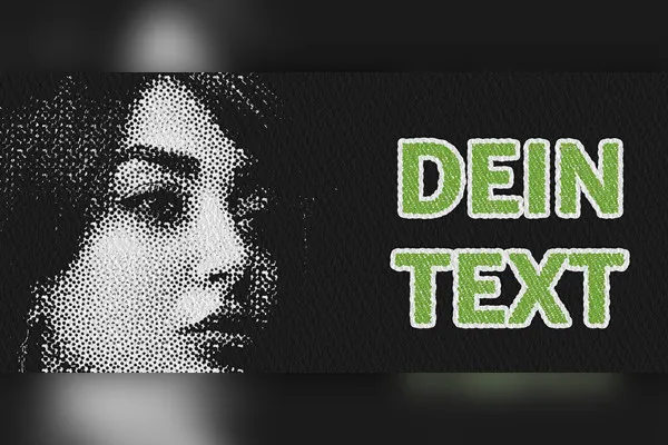 Fotoğraflar için Photoshop efekti: Farklı gri tonlarında nokta desenleri