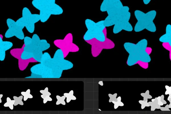 Konfetti-Brushes für Procreate: Sterne mit 4 Strahlen