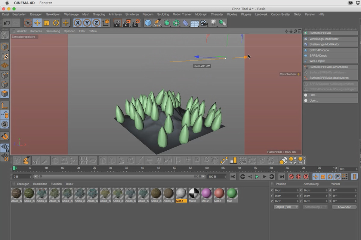 Løvværk til Cinema 4D: Introduktion til SurfaceSPREAD del 3