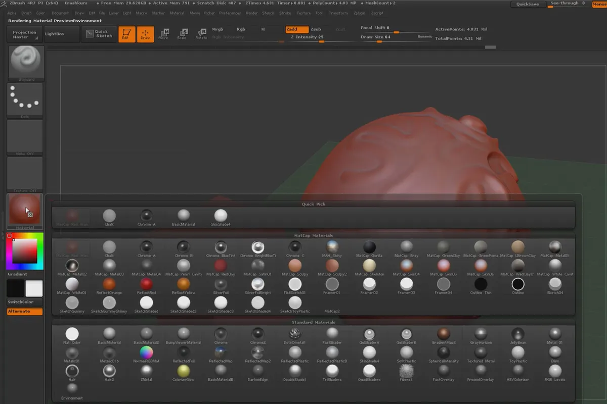 ZBrush 입문자를 위한: 2.2 빠른 시작 II