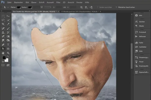 Photoshop-Composing - Das Orakel des Meeres - Teil 06: Pfadmaske erstellen und Konturen optimieren