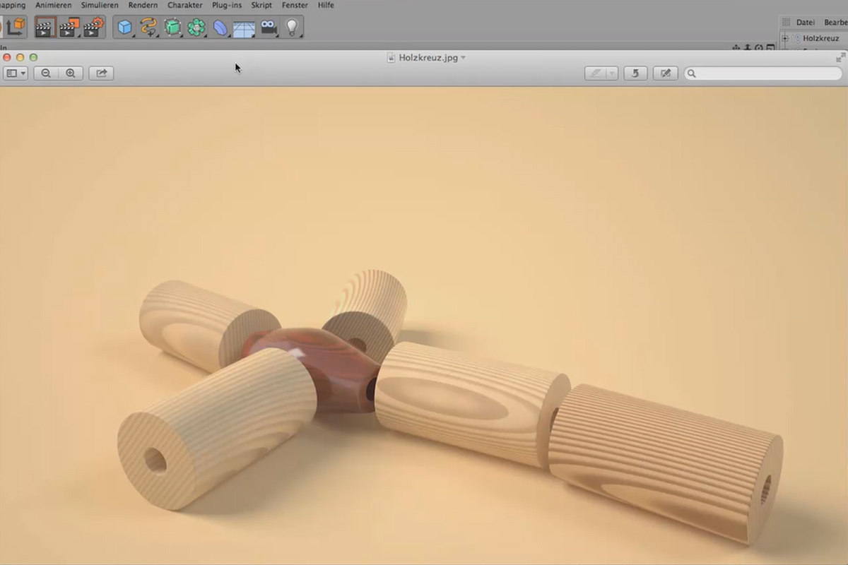 Shader og teksturer - materialoprettelse i CINEMA 4D: Trækors