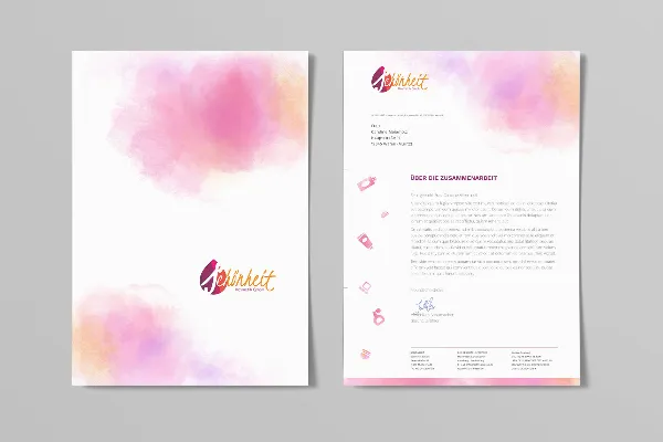 Papelería con diseño acuarela