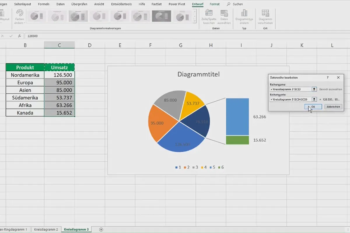 Diagramme in Excel erstellen: 3.2 | Kreis- und Ringdiagramme