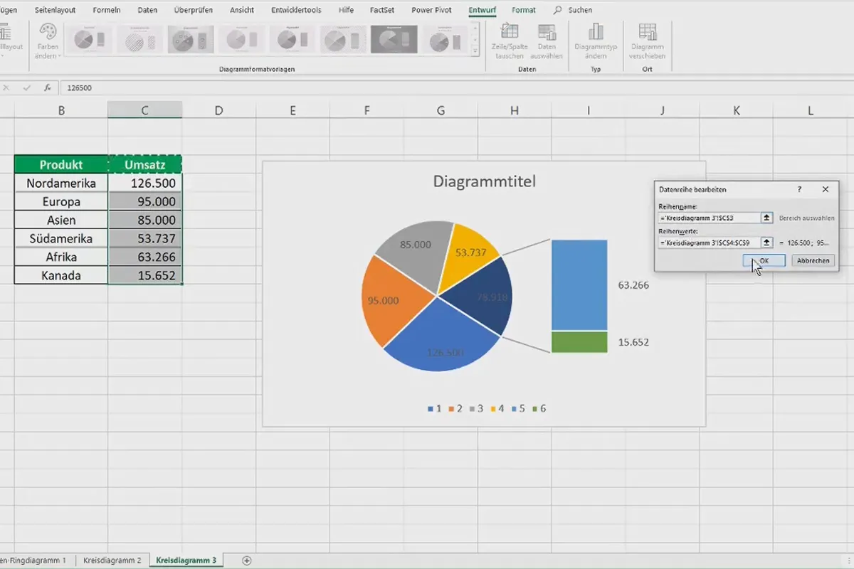 A crea diagrame în Excel: 3.2 | diagrame circulare și inelare