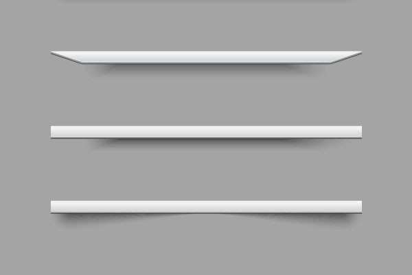 Illustrative Schluss- und Trennlinien in Vektorqualität: 3D-Balken