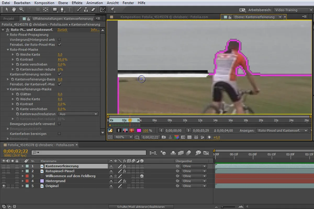 Neues in der Creative Cloud: After Effects CC (bis 2015) – Kantenverfeinerungs-Werkzeug